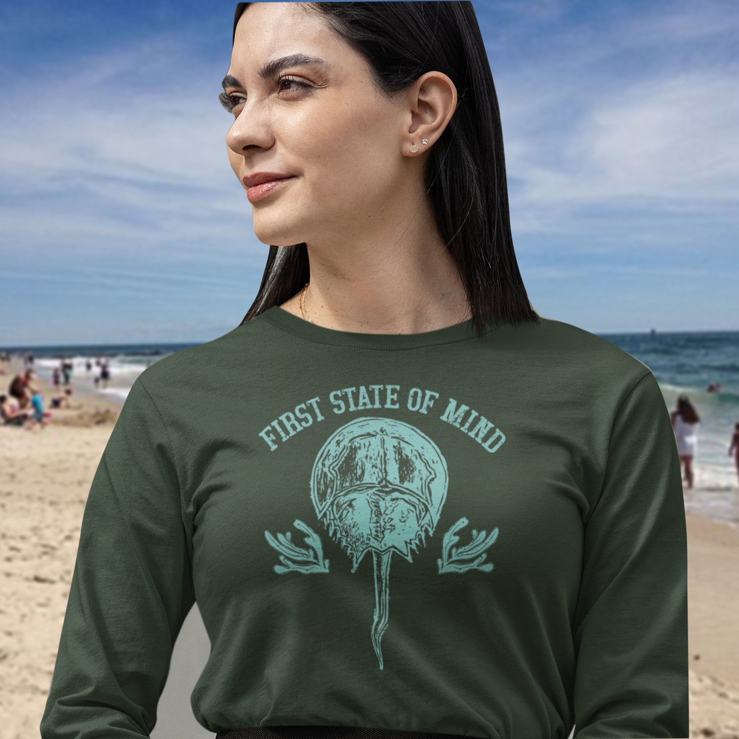 Delaware First State of Mind Horse Shoe Crab Cotton Long Sleeve Tee